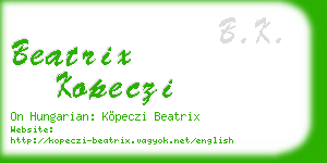 beatrix kopeczi business card