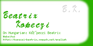 beatrix kopeczi business card